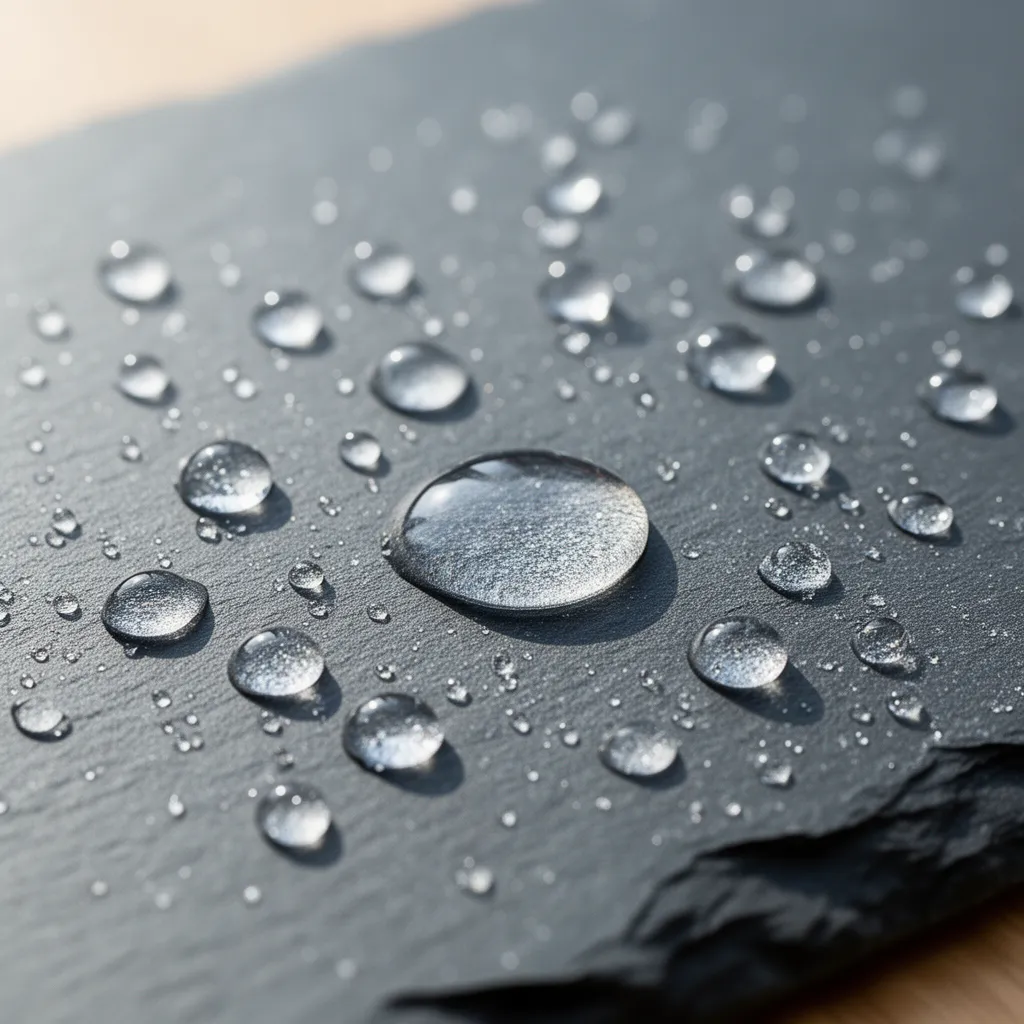 Hydrophobic sealant being applied to a natural slate floor in Glasgow