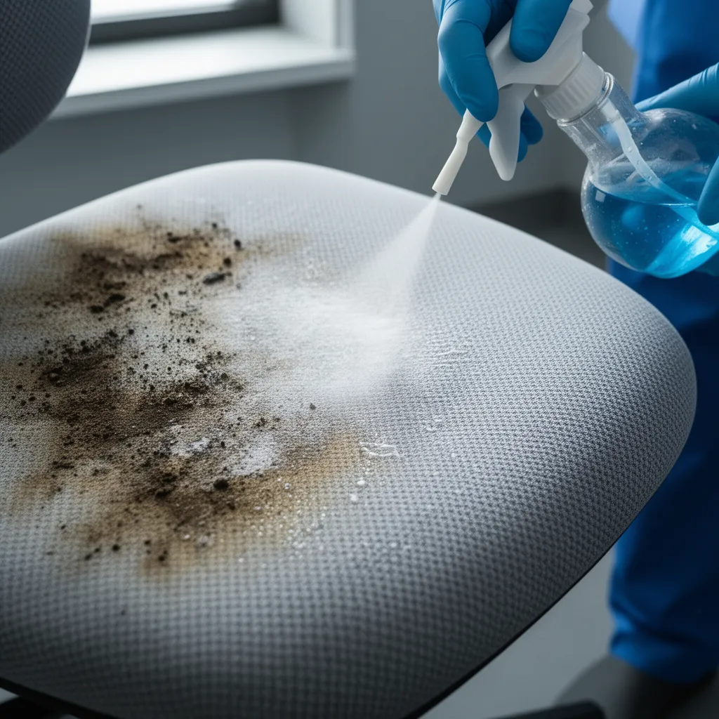 Expert molecular stain removal on commercial office fabric in a Glasgow workspace
