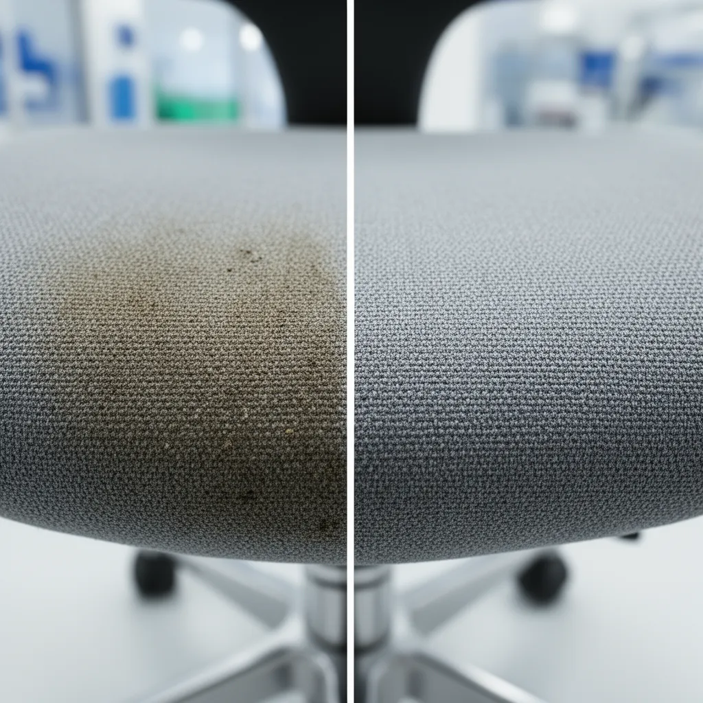 Close-up showing the restoration of original colour vibrancy on a high-end fabric swatch in Glasgow